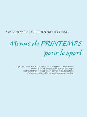 cover image of Menus de printemps pour le sport
